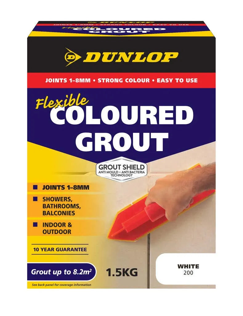 Dunlop Flexible Coloured Grout White 1.5kg