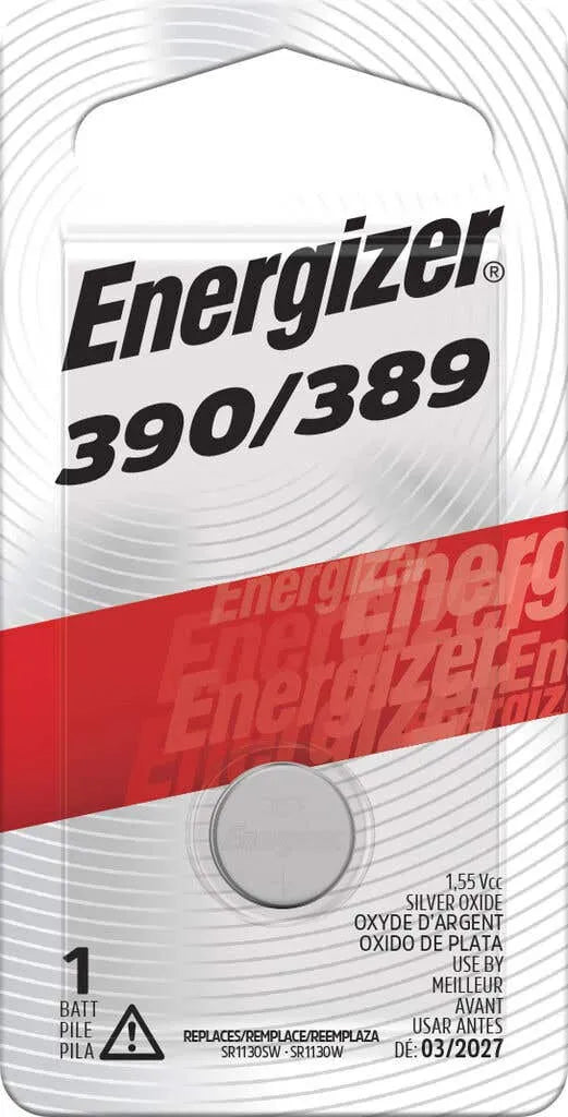 Energizer Battery Coin Watch Silver Oxide 390/389BP