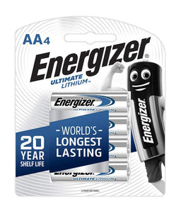 Energizer Battery Lithium AA - 4 Pack