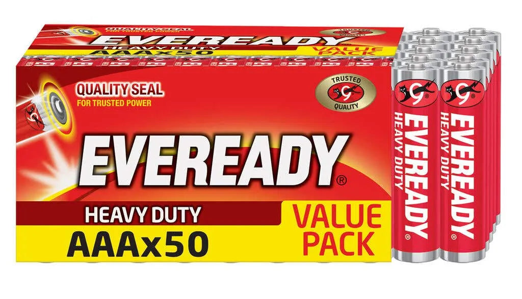 Eveready AAA Heavy Duty Batteries - 50 Pack
