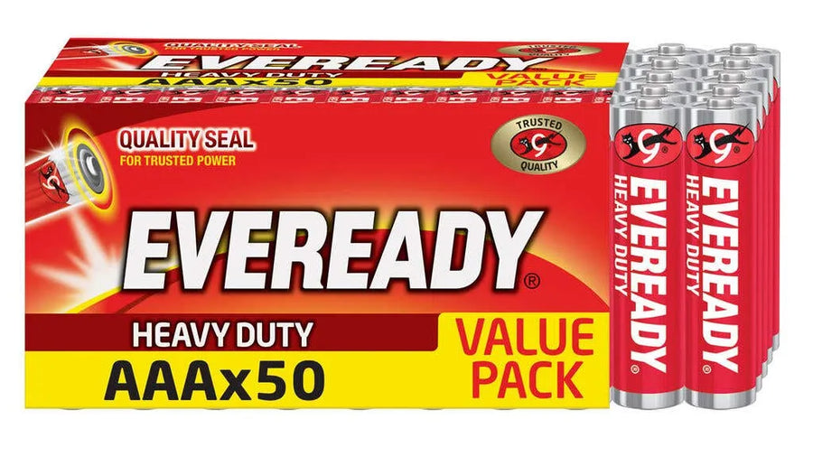 Eveready AAA Heavy Duty Batteries - 50 Pack
