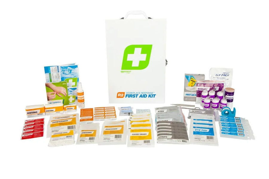 FastAid R2 Workplace Response First Aid Kit Metal Wall Cabinet