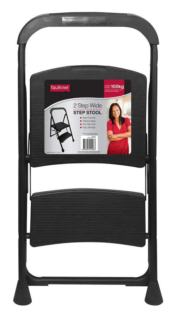 Faulkner 2 Step Wide Ladder Domestic 100kg