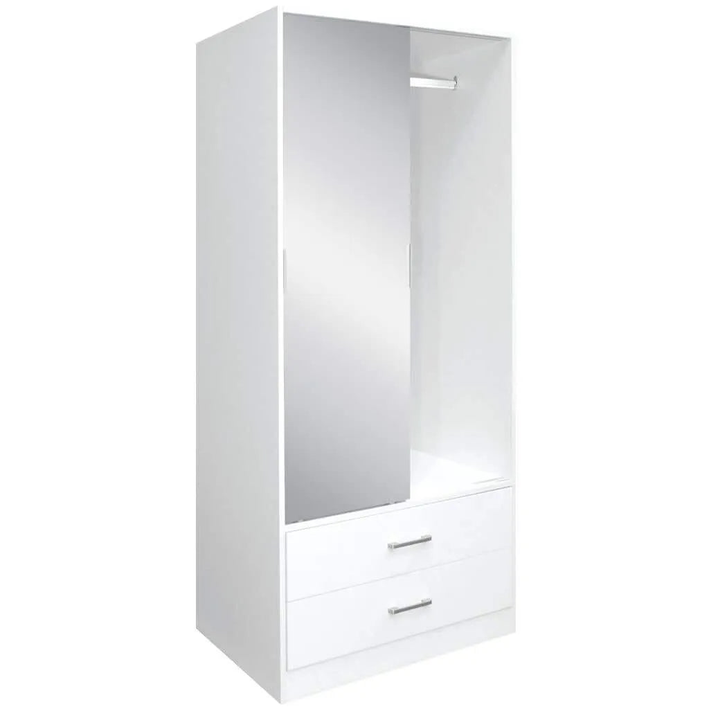 Faulkner Sliding 2 Mirror Doors 2 Drawer Wardrobe 800mm