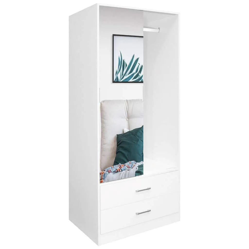 Faulkner Sliding 2 Mirror Doors 2 Drawer Wardrobe 800mm