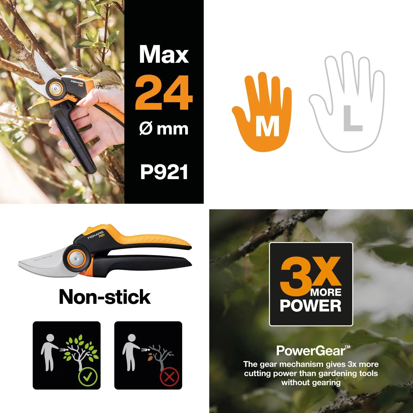 Fiskars Powergear x Secateurs Bypass