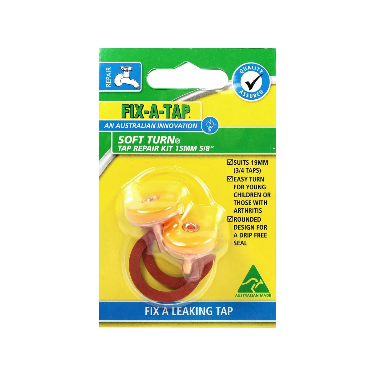 Fix-A-Tap Soft Turn Tap Repair Kit 15mm - 2 Pack