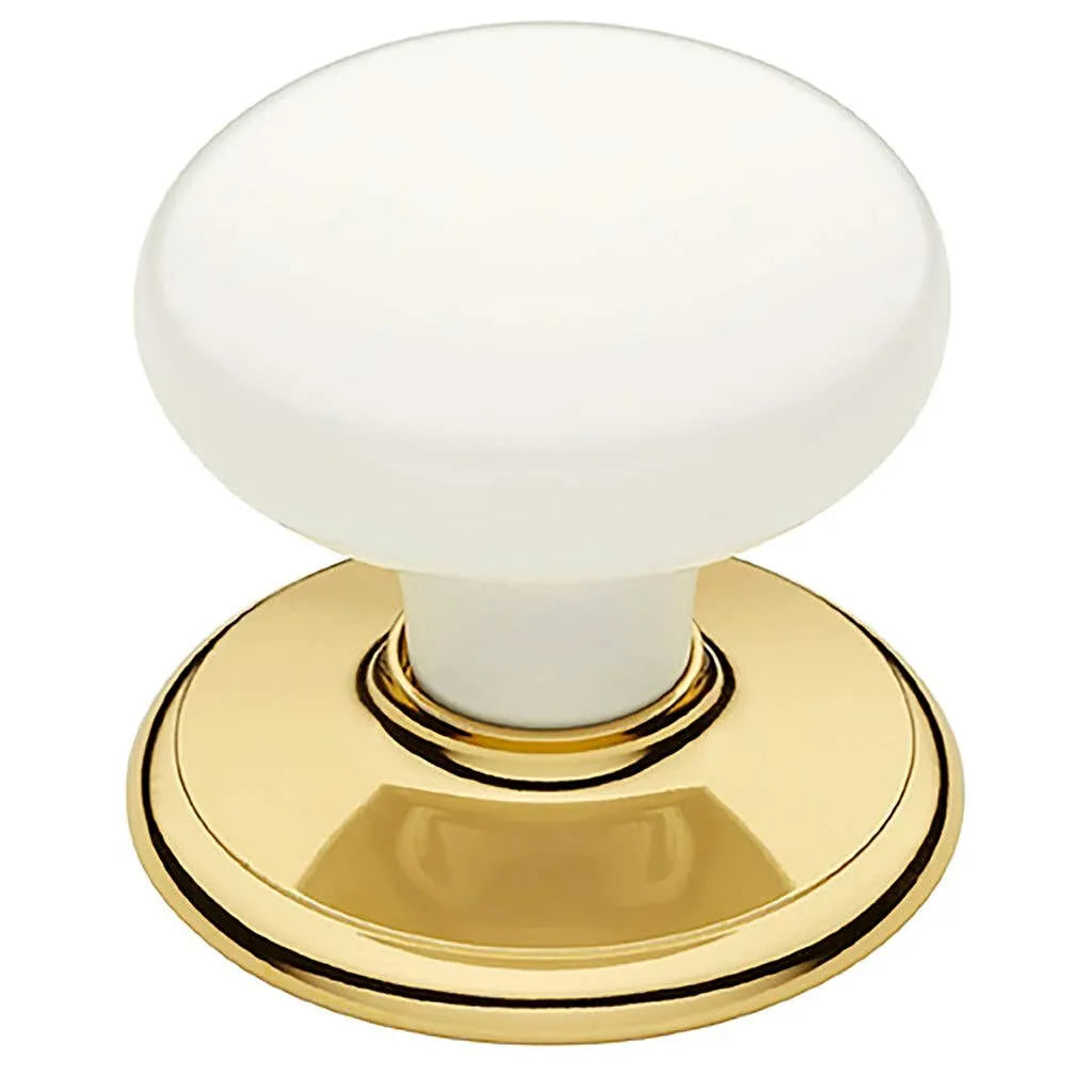 Gainsborough Classic Series Knobset Passage White/Bright Goldtone