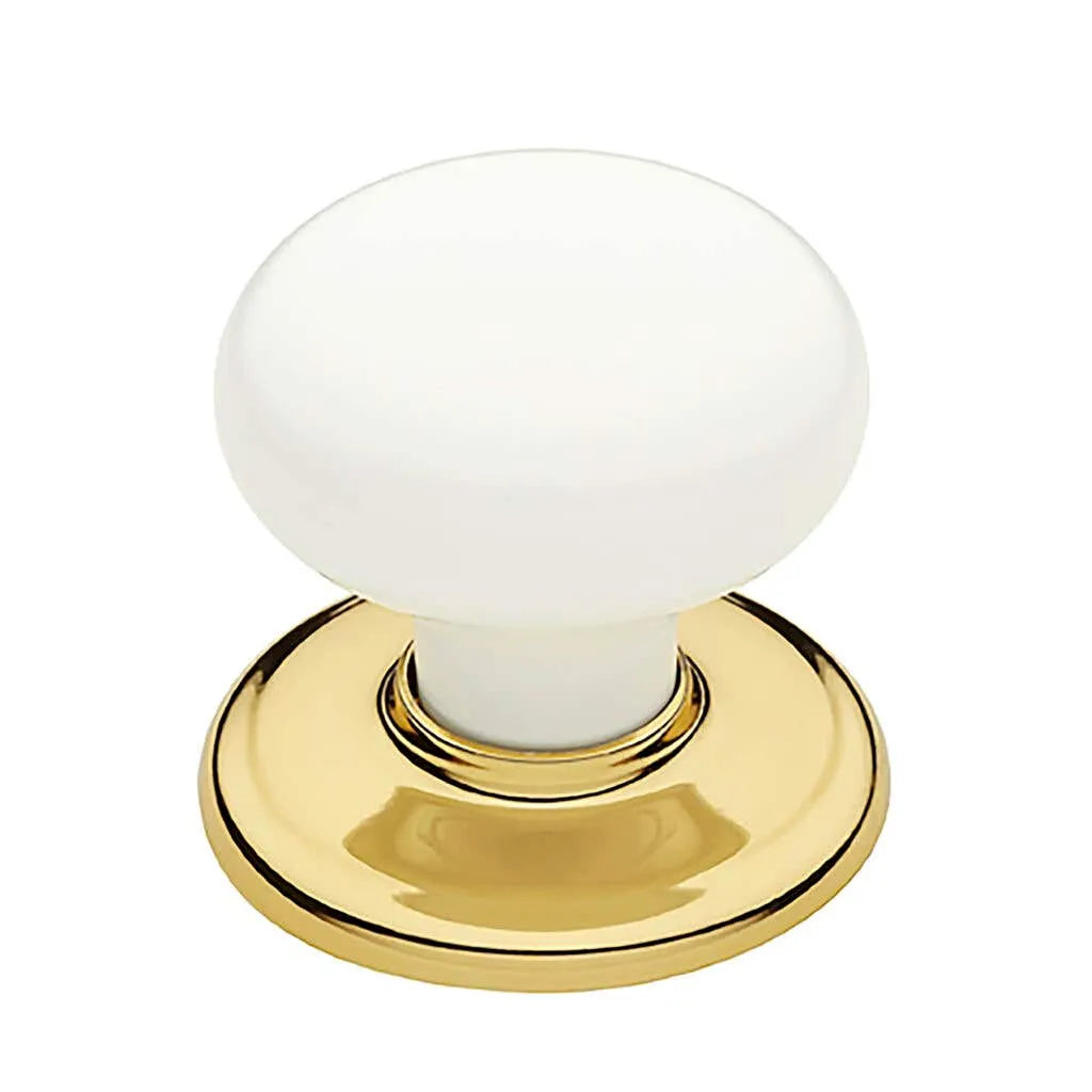 Gainsborough Classic Series White Wardrobe Knob Set Bright Gold