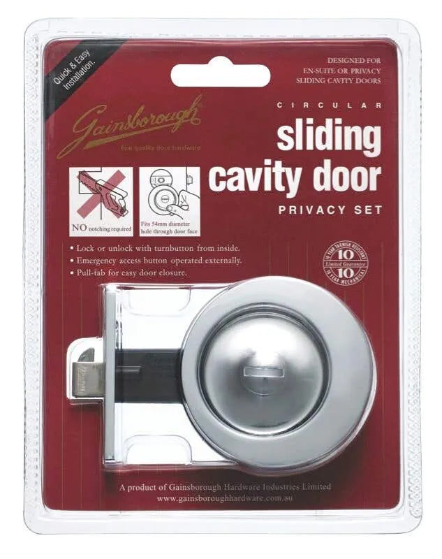 Gainsborough Sliding Cavity Set Circular Privacy Bright Chrome