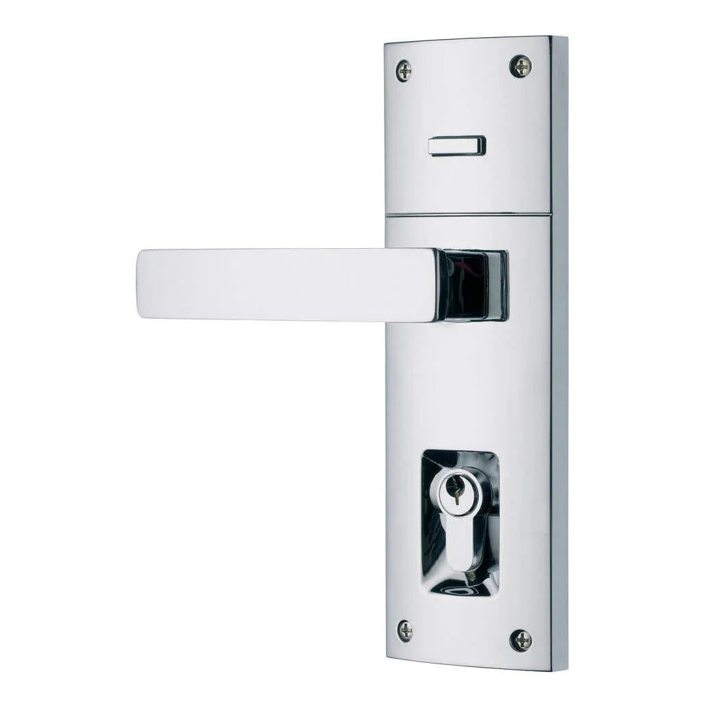 Gainsborough Trilock Angular Entrance Leverset Double Cylinder Bright Chrome 8951ANGBC