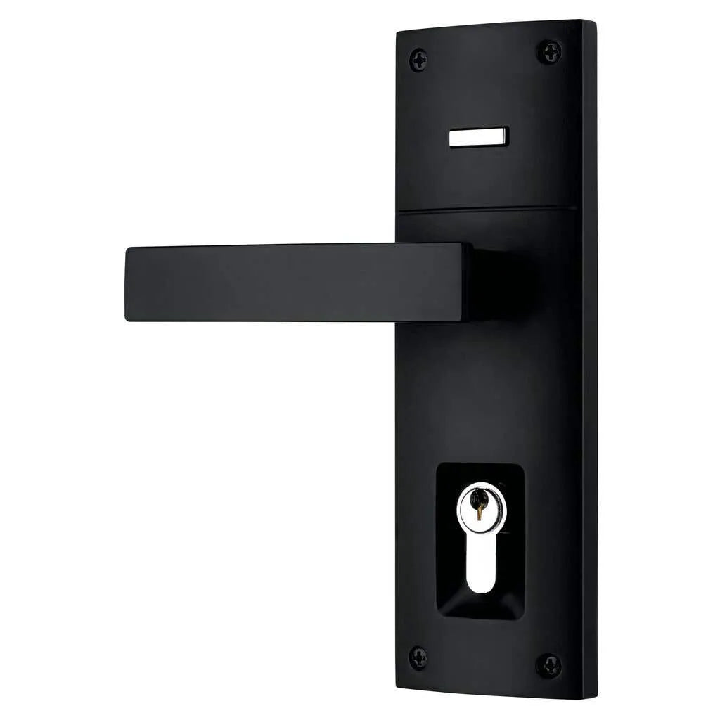 Gainsborough Trilock Angular Entrance Leverset Double Cylinder Matt Black
