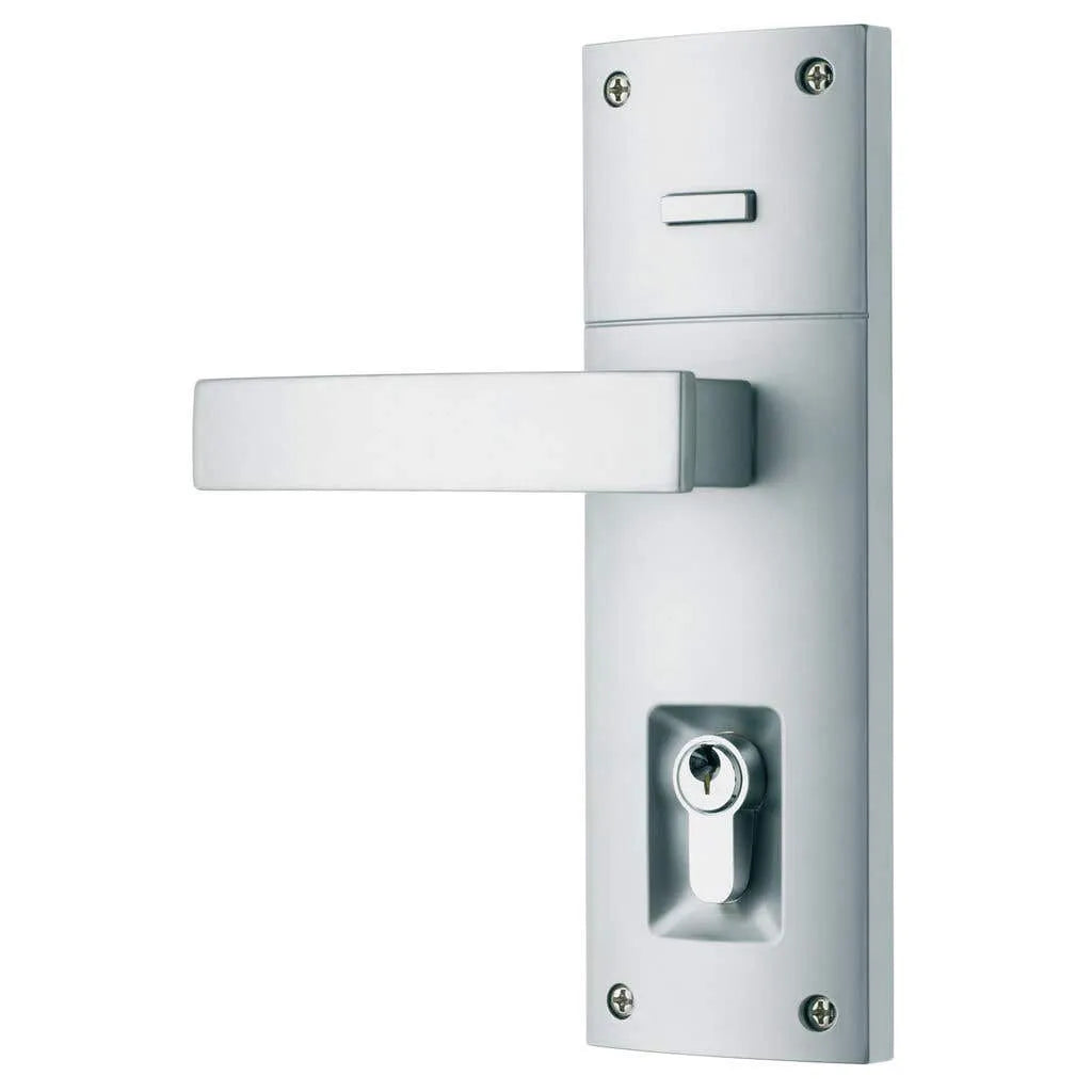 Gainsborough Trilock Angular Entrance Leverset Double Cylinder Satin Chrome 8951ANGSC