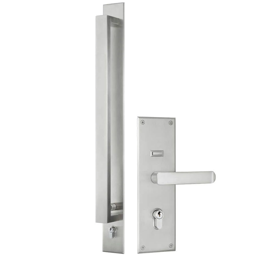 Gainsborough Trilock Omni Pull Handle & Allure Leverset Double Cylinder Stainless Steel 600mm 8905ALLPS