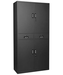 Garage Select 4 Door 2 Drawer Lockable Steel Cabinet Dark Grey