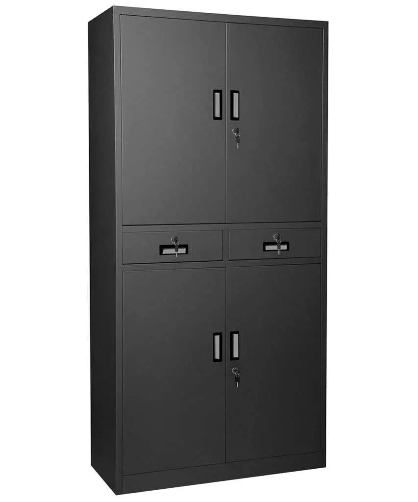 Garage Select 4 Door 2 Drawer Lockable Steel Cabinet Dark Grey
