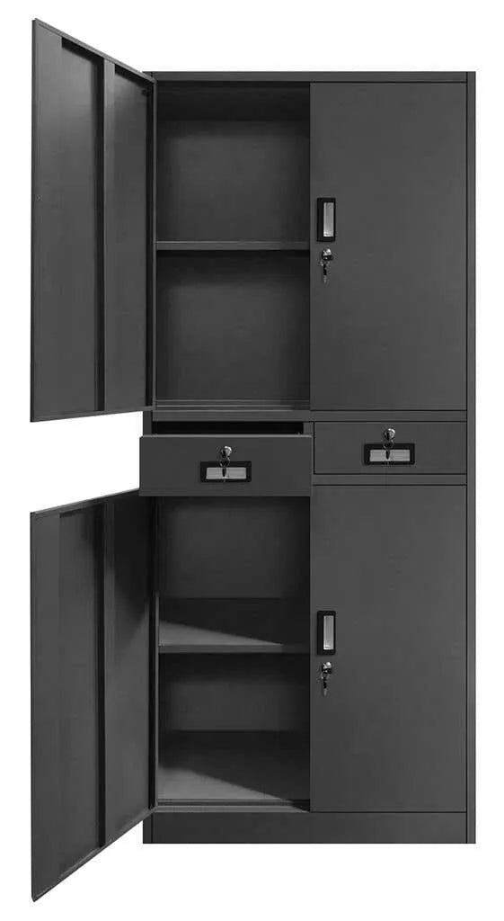 Garage Select 4 Door 2 Drawer Lockable Steel Cabinet Dark Grey