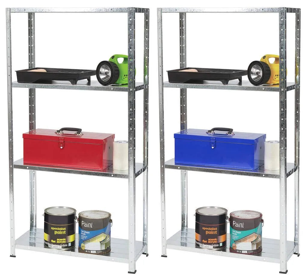 Garage Select 4 Shelf Storage Unit Galvanised - Twin Pack