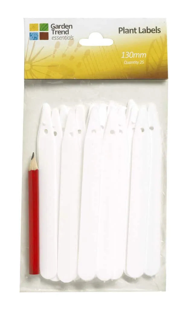 Garden Trend Plant Labels with Pencil Plastic 100mm - 25 Pack