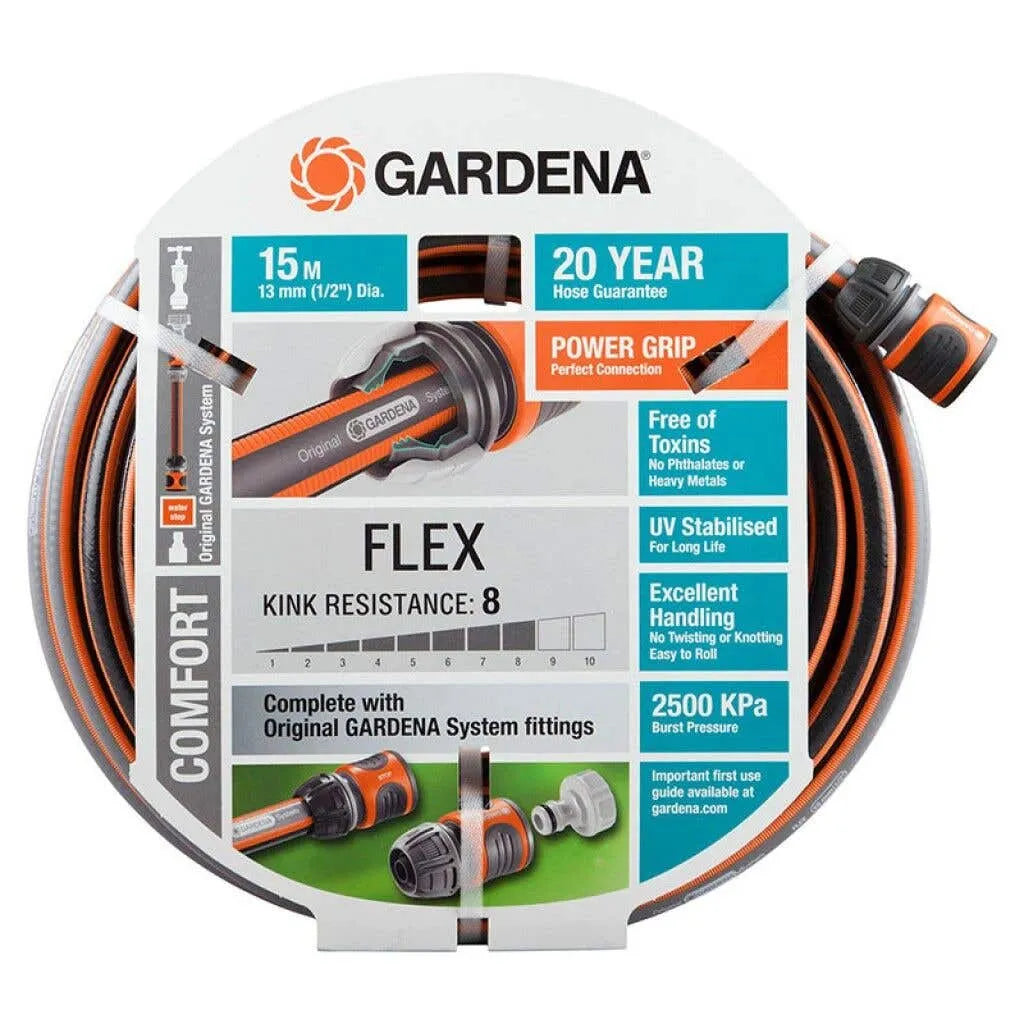 Gardena Comfort Flex Fitted Hose 13mm x 15m