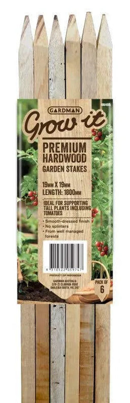 Gardman Hardwood Stake 19 x 19 x 1800mm - 6 Pack
