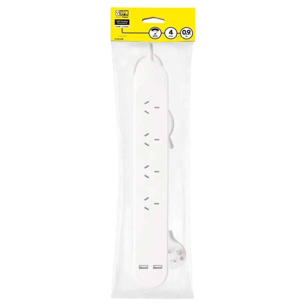 HPM 4 Powerboard Overload Protection with 2 x USB A Outlet