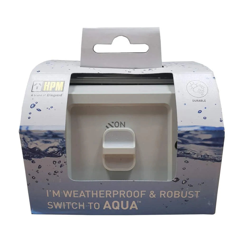 HPM Aqua Life Switch 1 Gang Surface Mount 16A IP66 Mist Grey