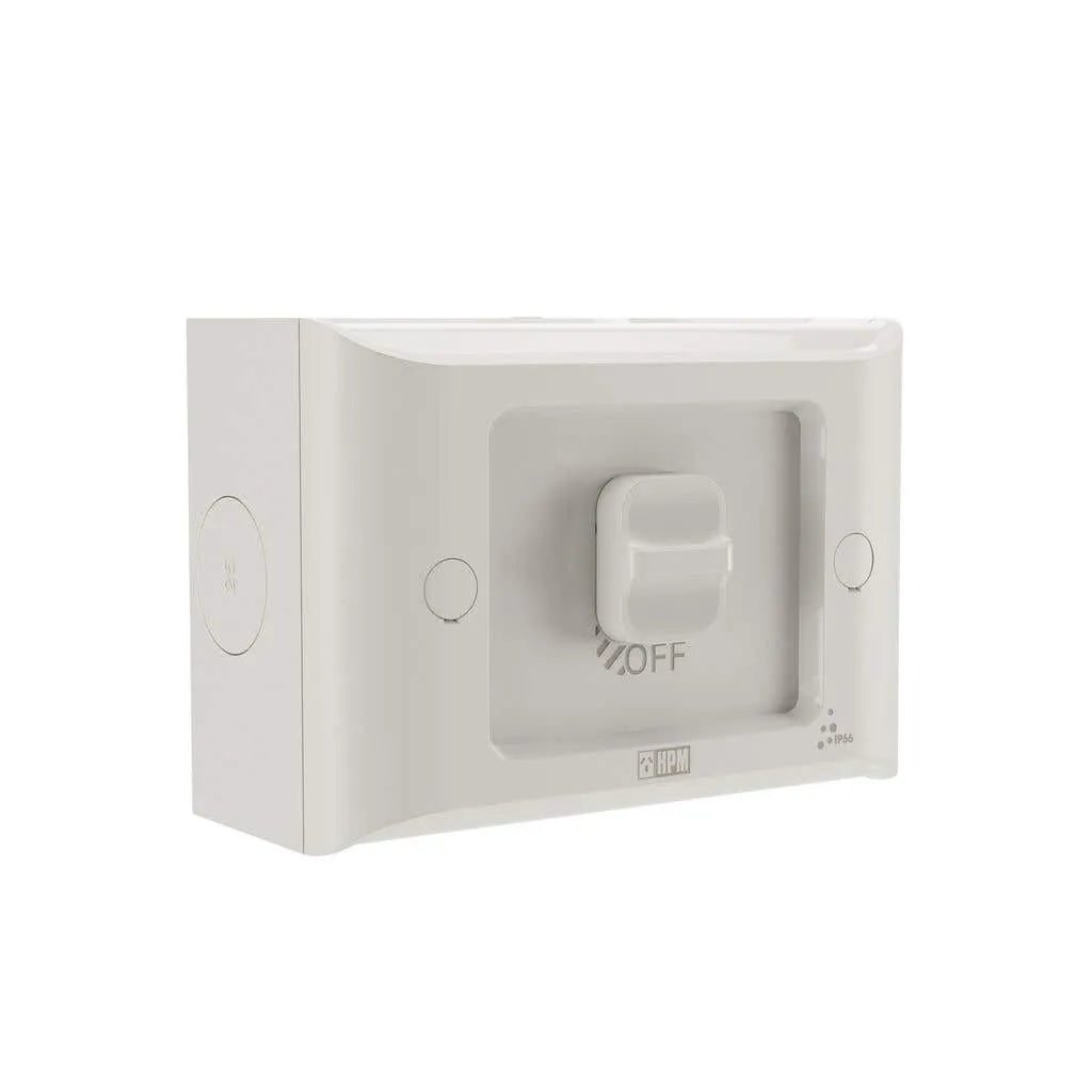 HPM Aqua Life Switch 1 Gang Surface Mount 16A IP66 Mist Grey