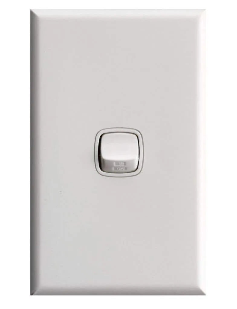 HPM Excel 10A 240V Switch 1 Gang with Coverplate White