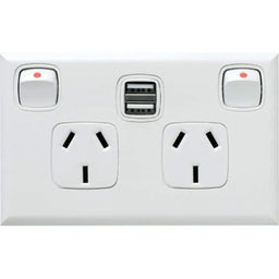 HPM Excel Double Powerpoint with Dual USB Charger