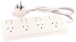 HPM General Purpose 4 Outlet Switched Powerboard White