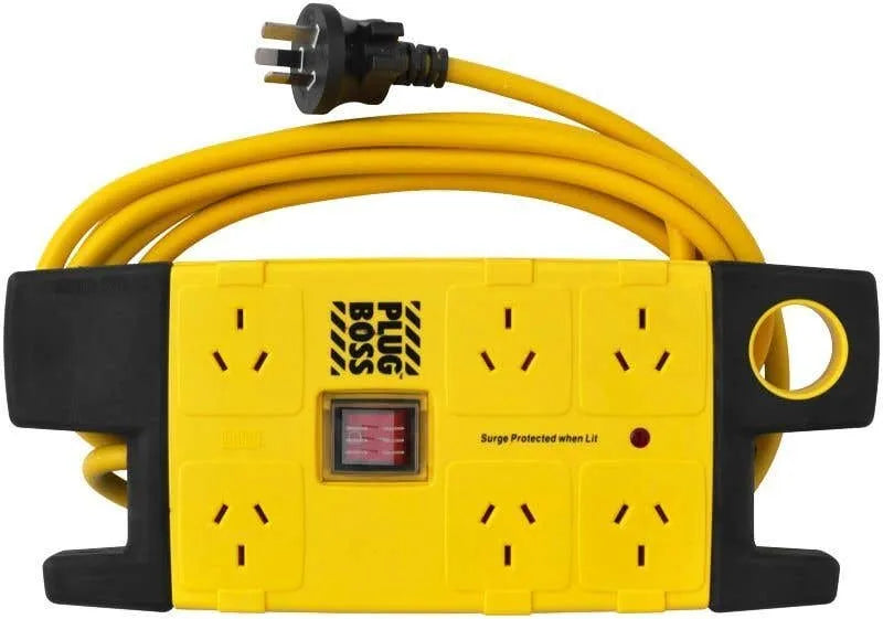 HPM PlugBoss 6 Outlet Surge Protected Powerboard
