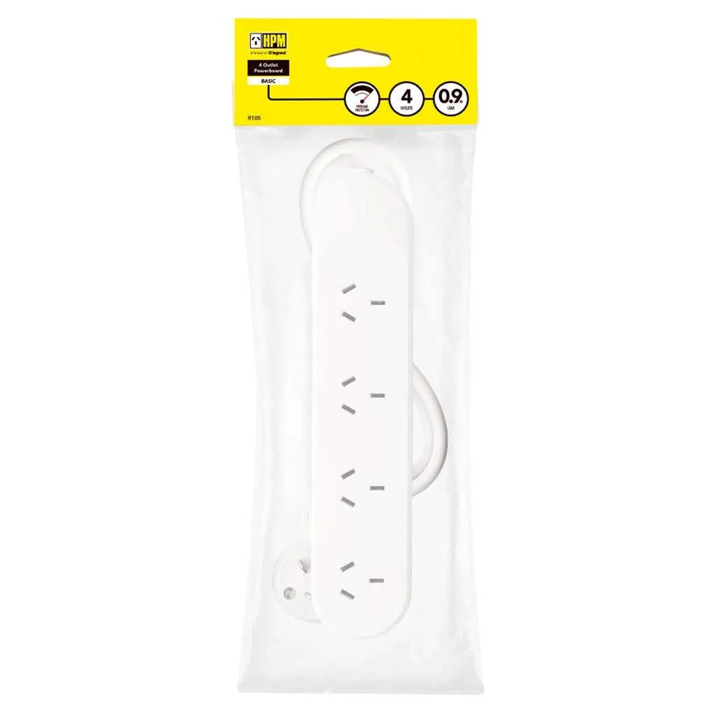 HPM Standard 4 Outlet Power Board White