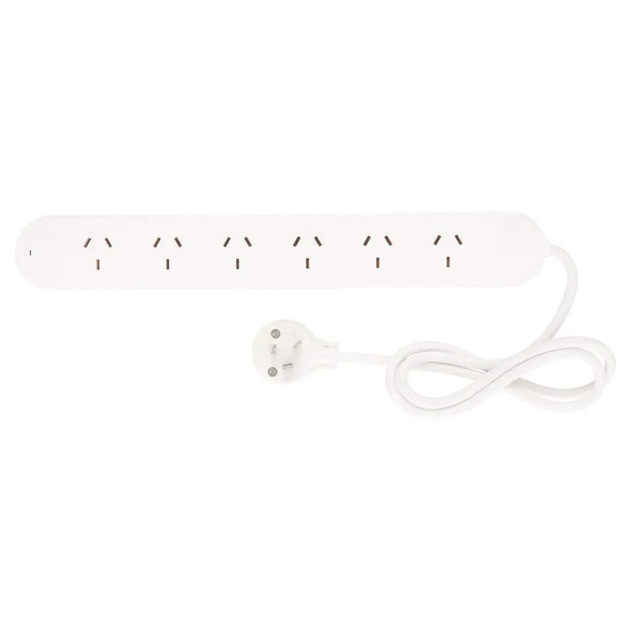HPM Standard Powerboard Surge Protected 6 Outlet White