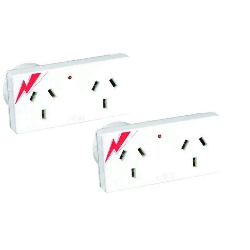 HPM Surge Protected Double Adaptor - 2 Pack