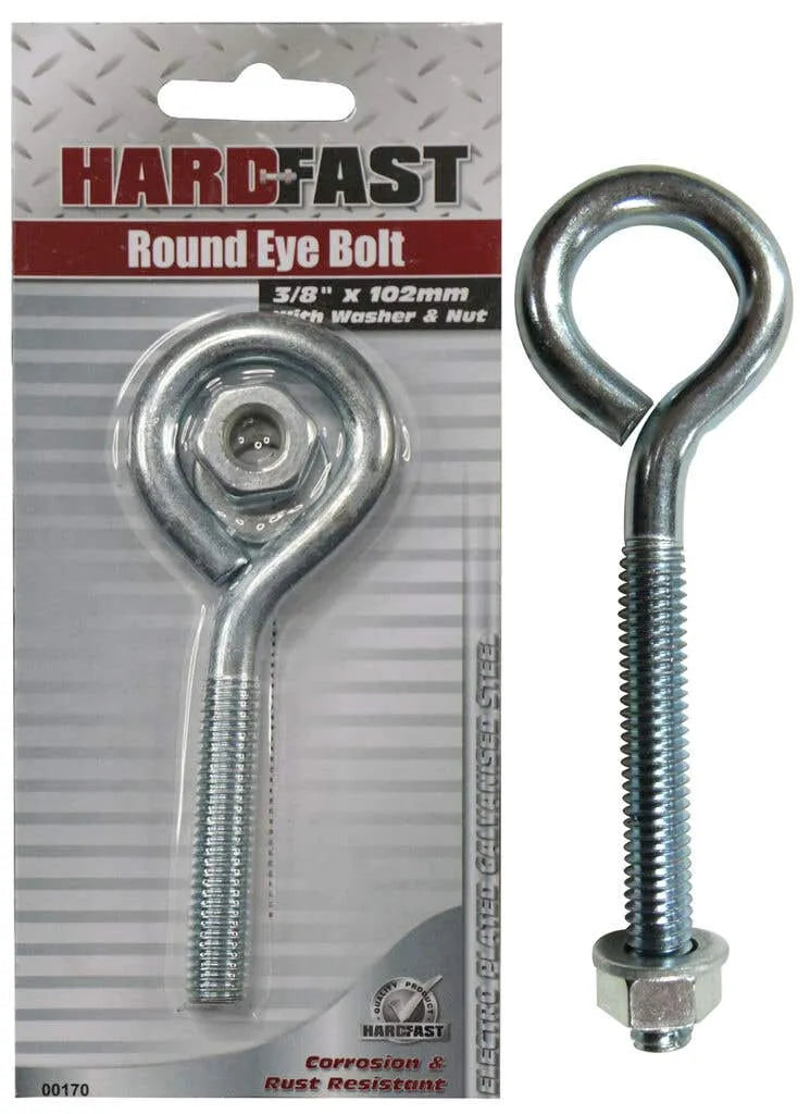 Hardfast Round Eye Bolt Electro Plated Galvanised 1/2" x 305mm
