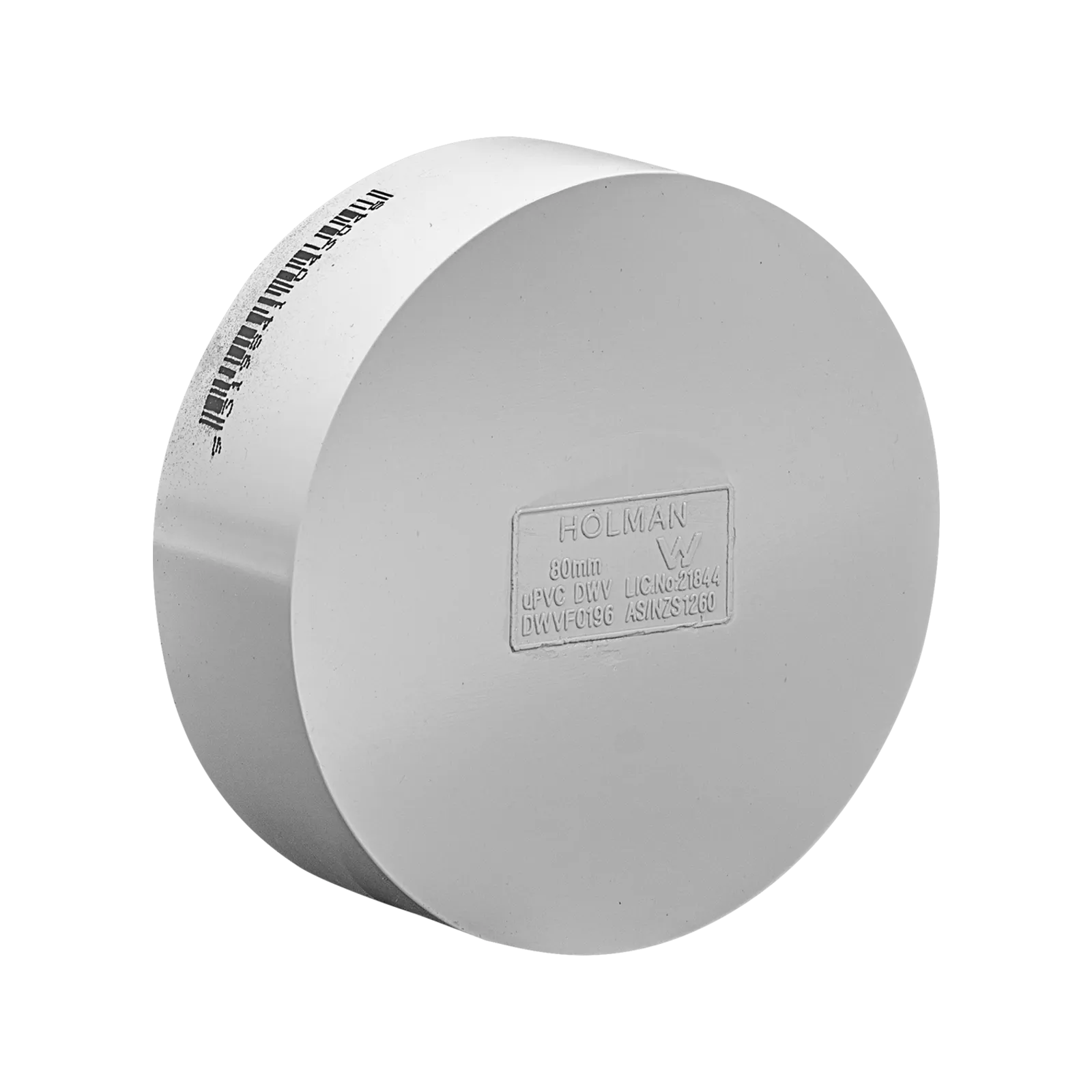 Holman DWV PVC Cap Push On 80mm