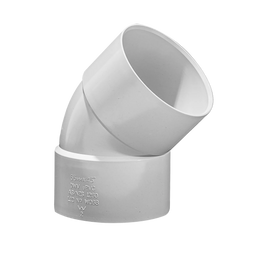 Holman PVC DWV Bend F&F Plain 45 Degree 65mm