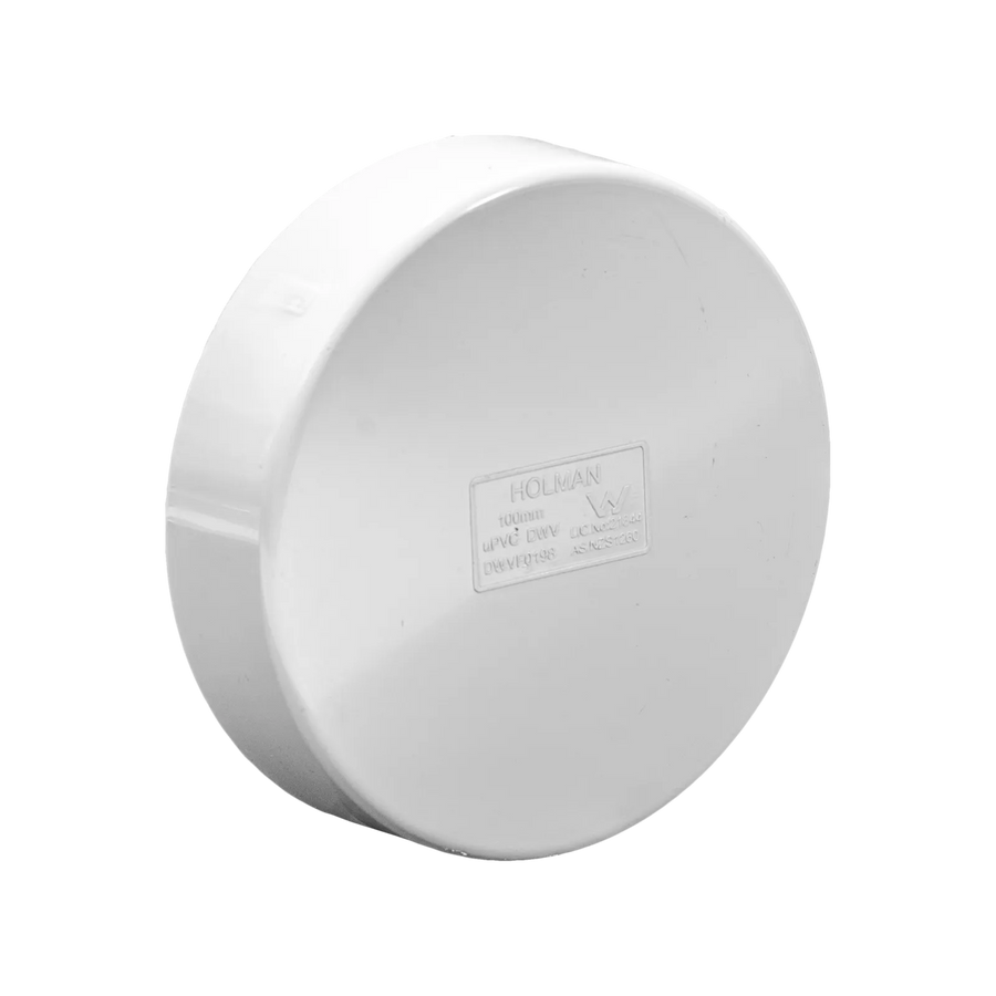 Holman PVC DWV Push On Cap White 100mm