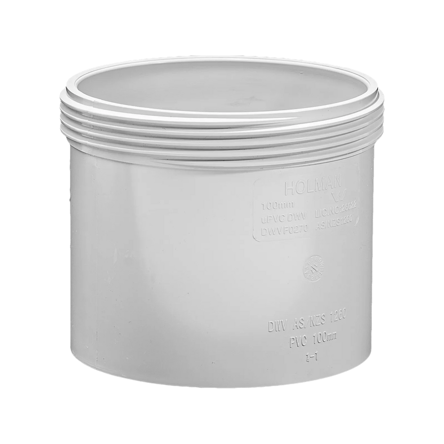Holman PVC DWV Threaded Access Coupling DWV 100mm