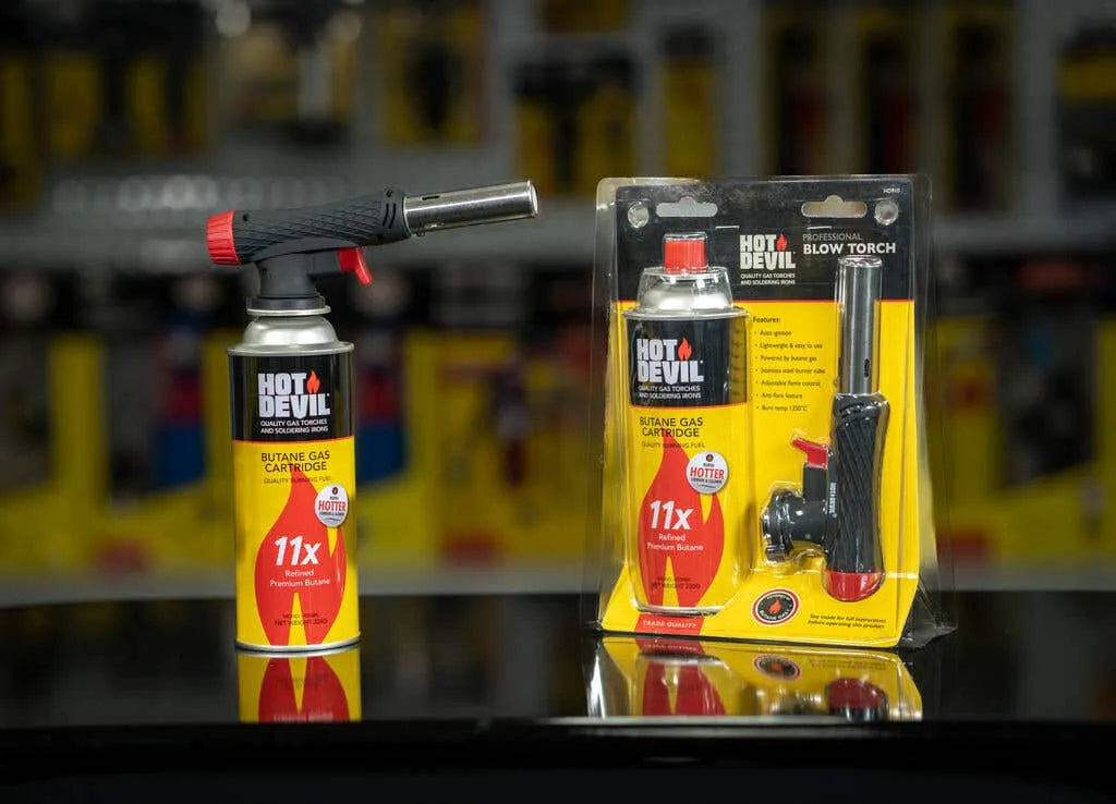 Hot Devil Professional Blow Torch with Butane Gas Cartridge HD910