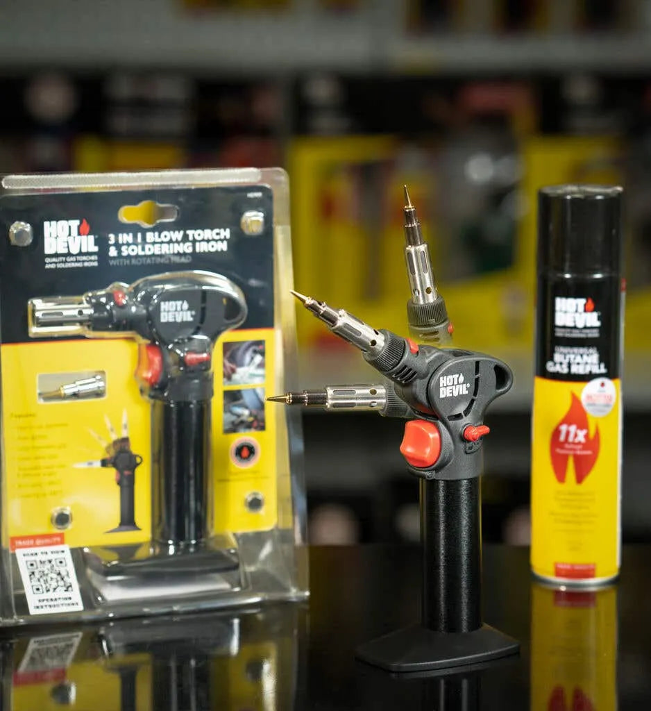 Hot Devil Soldering Iron & Blow Torch 3 in 1 with Rotating Head