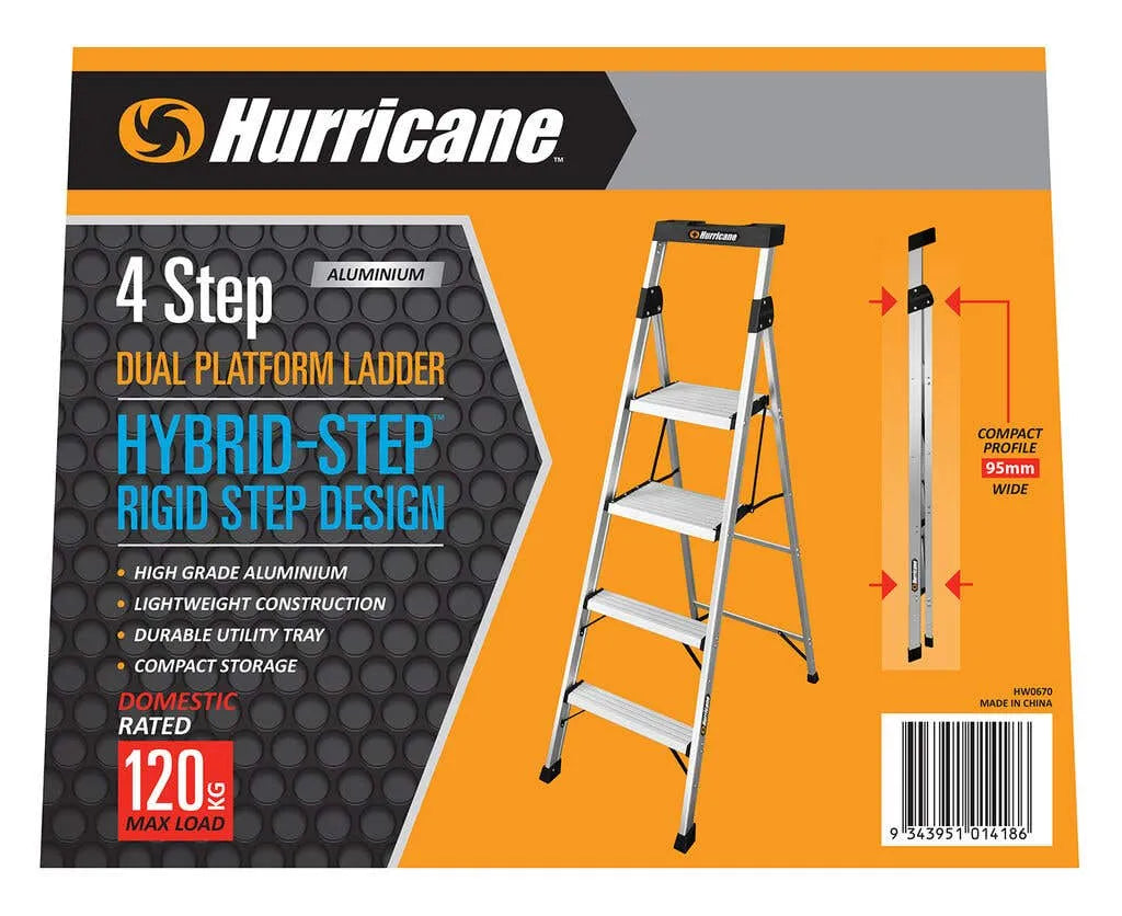 Hurricane 4 Step Dual Platform Ladder 120kg