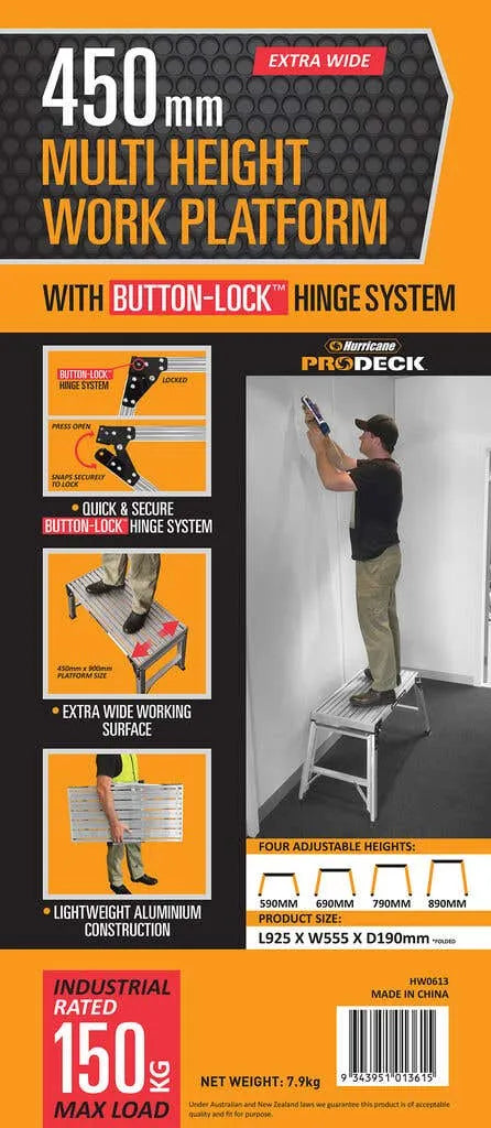 Hurricane Multi Height Work Platform Industrial 150kg