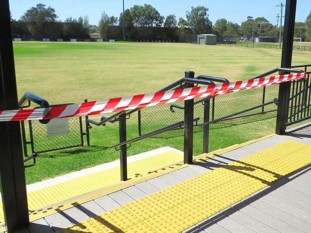 Hurricane Safety Barrier Tape Red/White 75mm x 100m