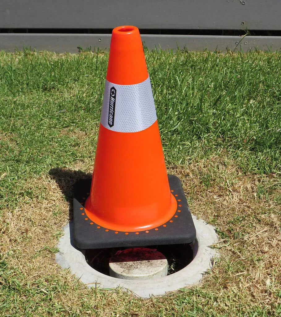 Hurricane Safety Traffic Cone Reflective Tape & Rubber Base 450mm