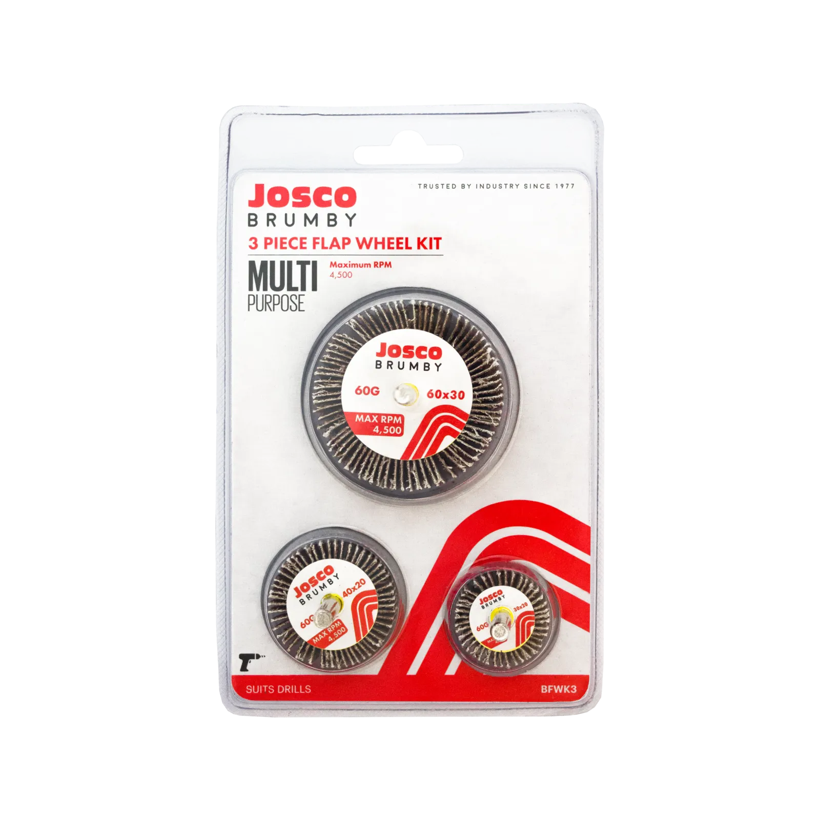 Josco Flap Wheel Sanding Kit - 3 Pack