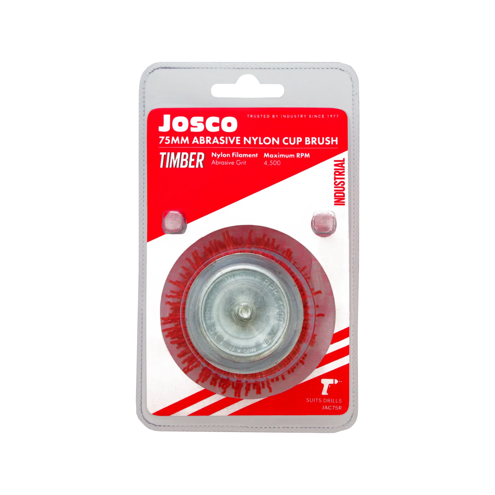 Josco Nylon Brush Wheel Red 75mm