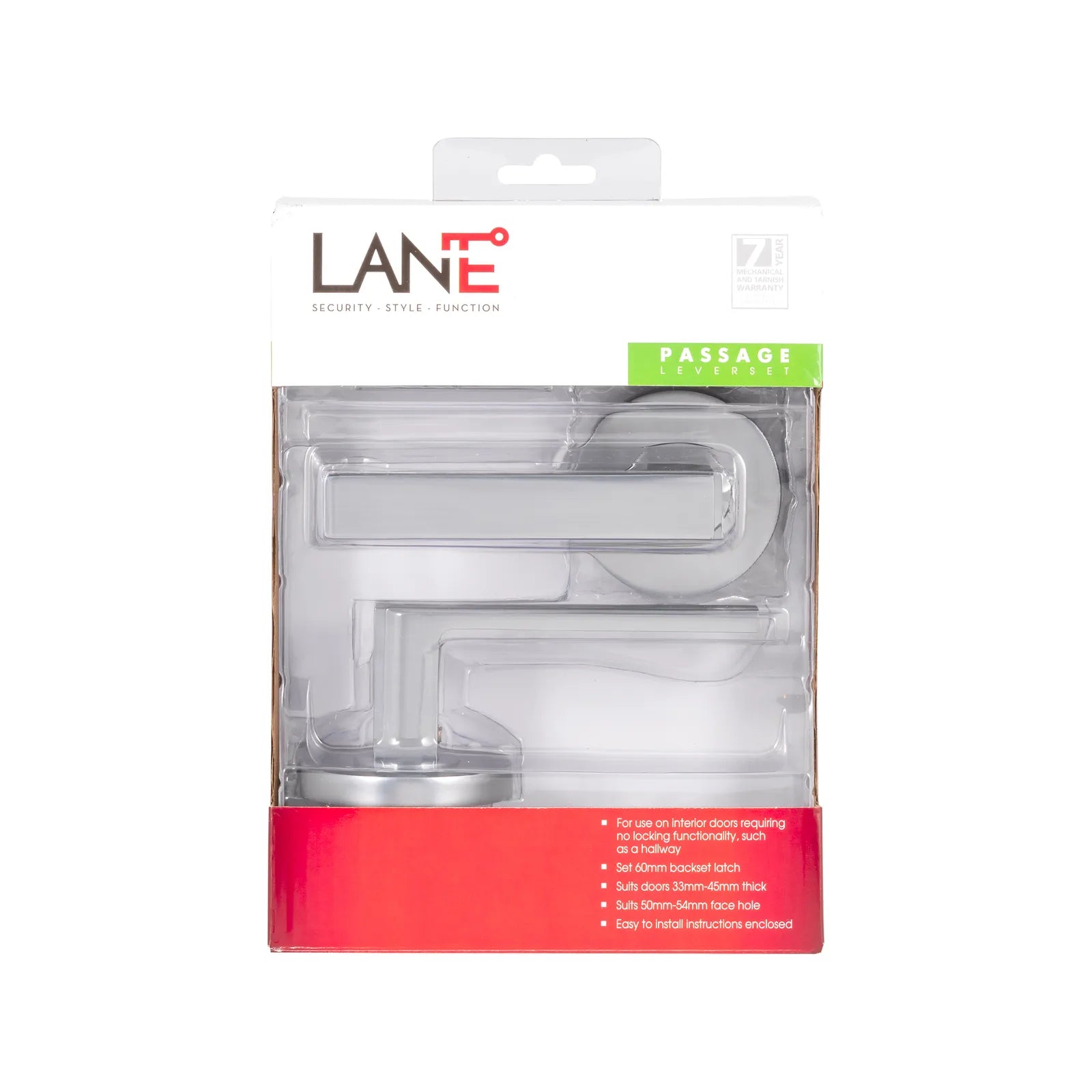 Lane 65mm Brushed Satin Chrome Round Cambridge Passage Set