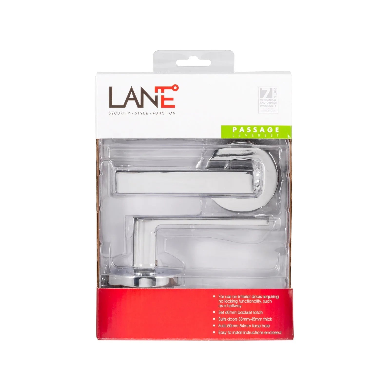 Lane 65mm Polished Chrome Cambridge Round Passage Set